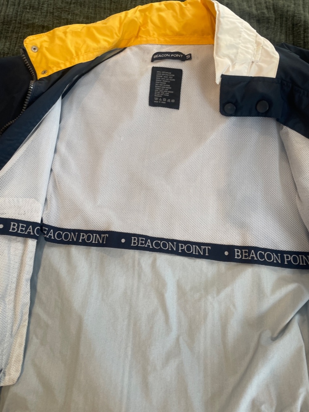 Navy Windbreaker with Cream Trim - Picture 6 of 10
